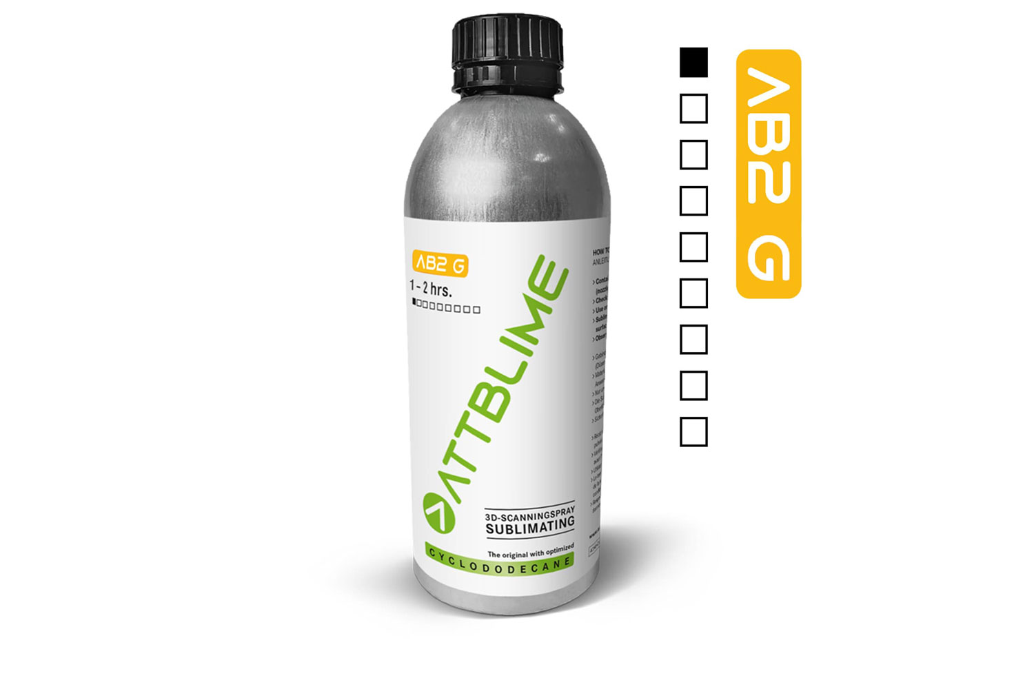 Attblime AB2-G - 2 Hour 3D Scanning Spray 1 Litre