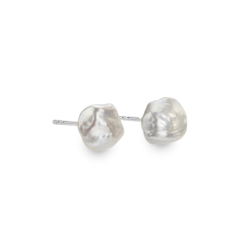 Baroque pearl studs - SilverOrigins