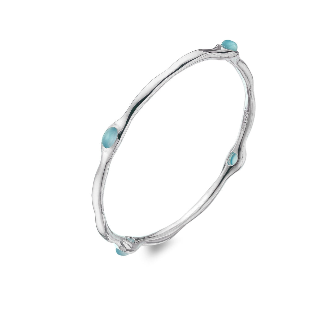 Blue Chalcedony Organic Bangle - SilverOrigins