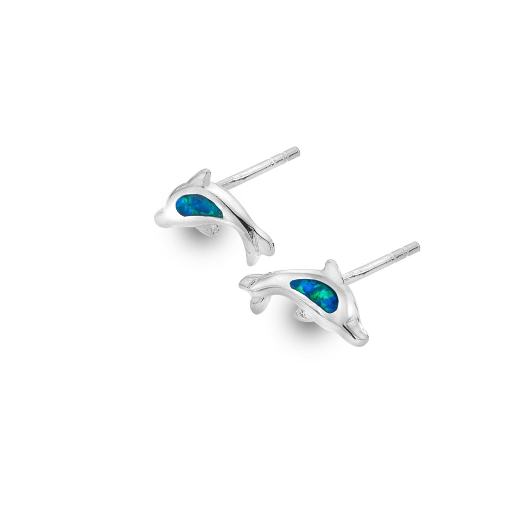 Blue dolphin studs - SilverOrigins