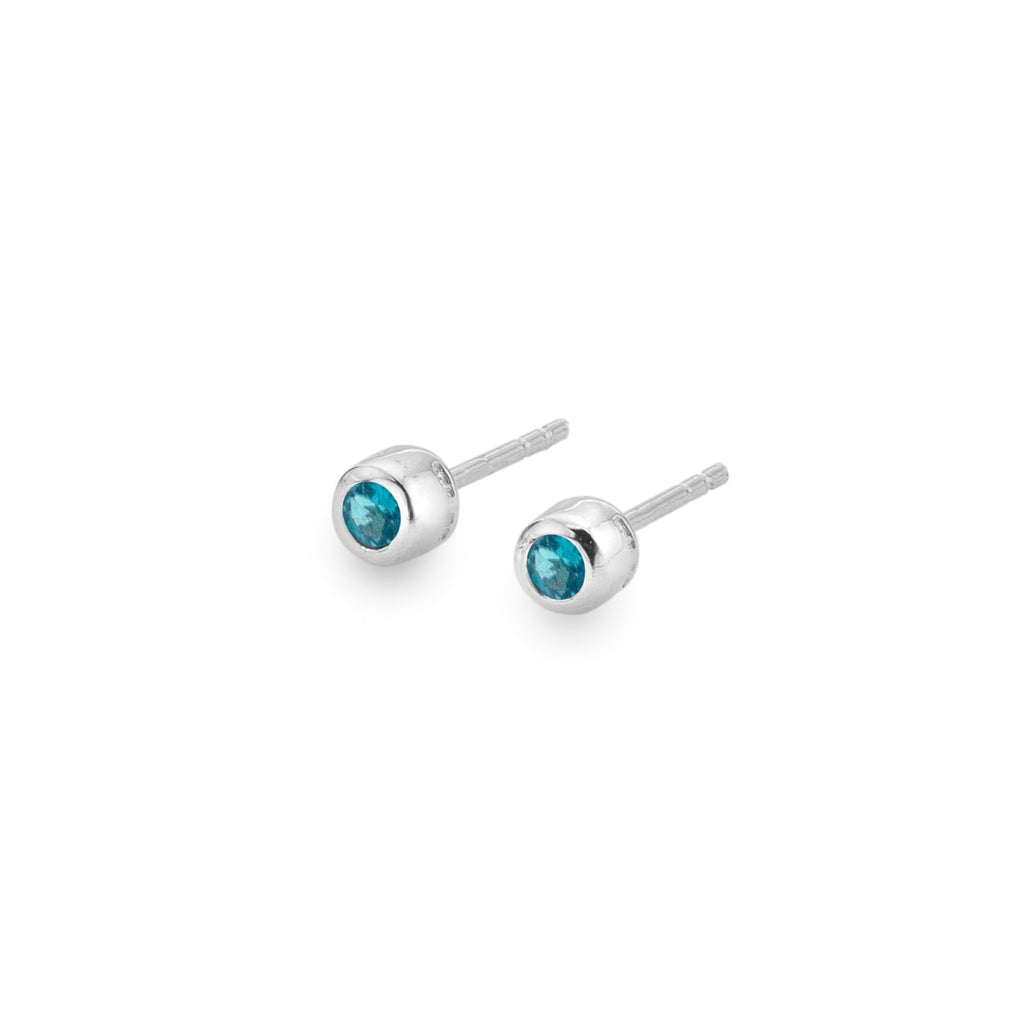 Blue topaz gem studs - SilverOrigins