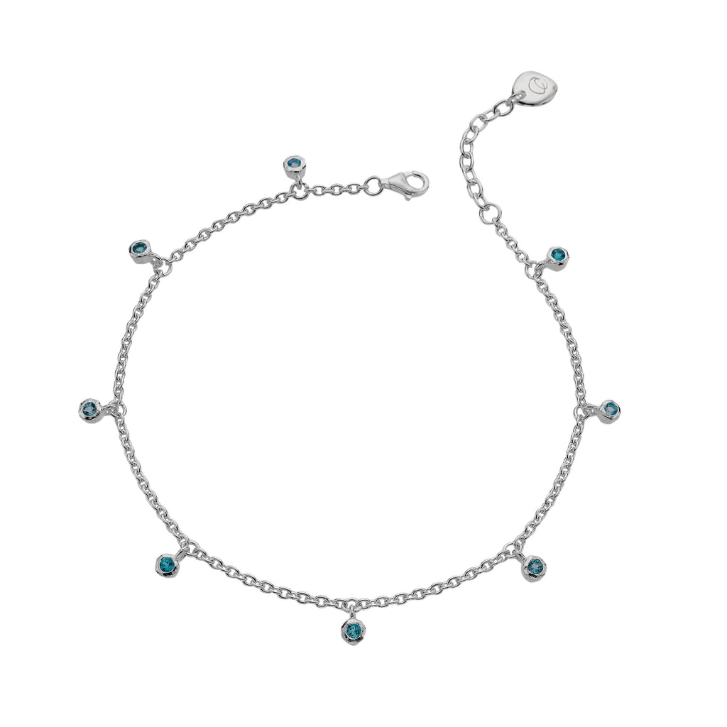 Blue topaz sennen anklet - SilverOrigins