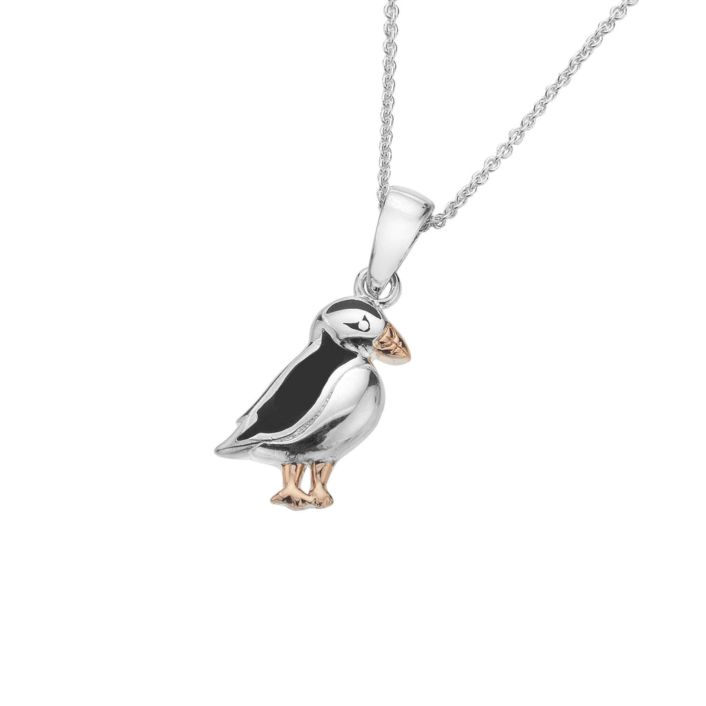 Clifftop puffin pendant - SilverOrigins