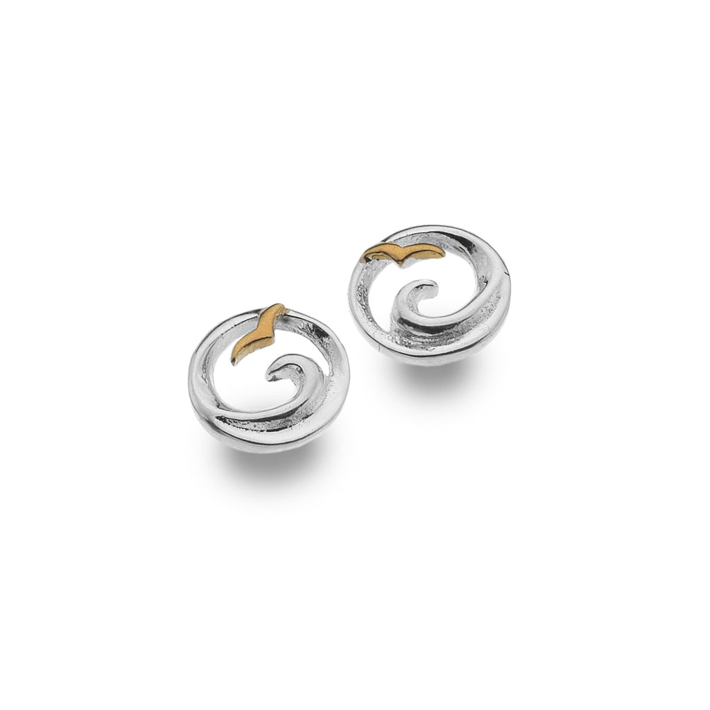 Cornish Wave Studs - SilverOrigins