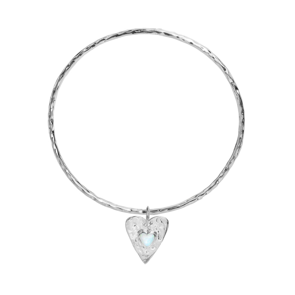 Forever Opalite Heart bangle - SilverOrigins