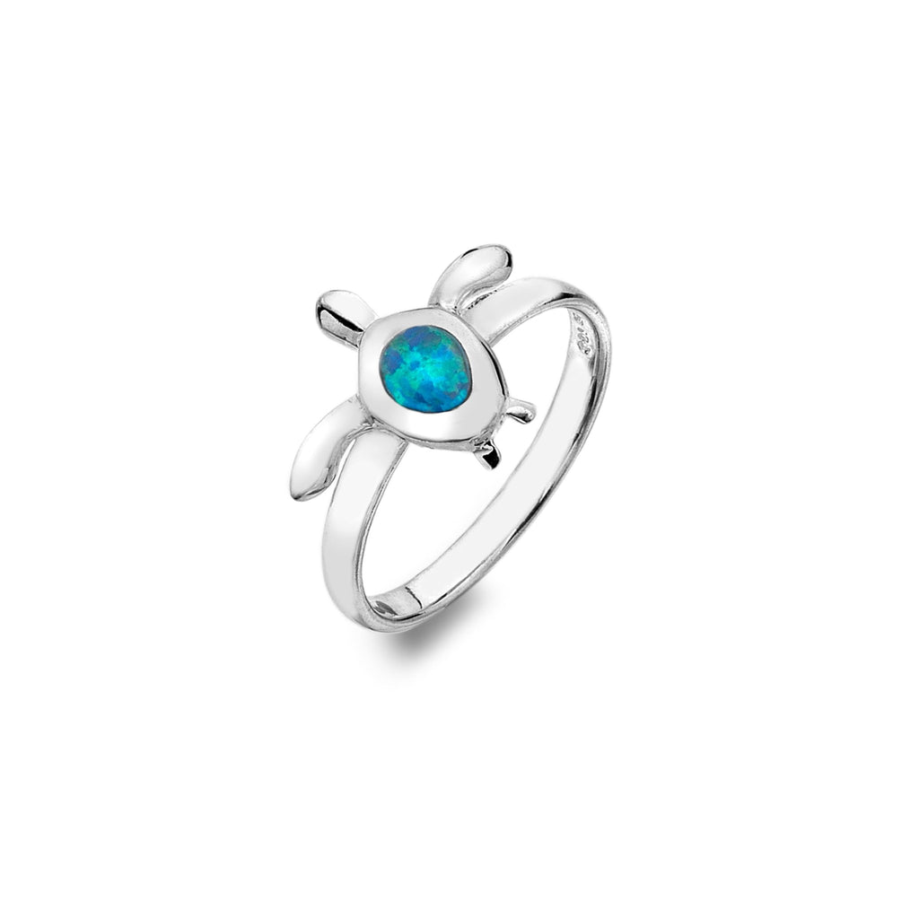 Ocean Blue Turtle Ring - SilverOrigins