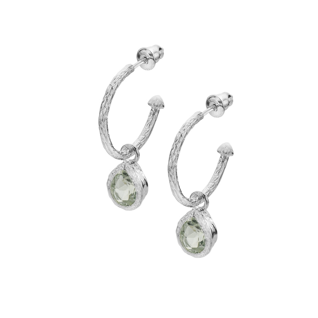 Ocean droplet quartz hoops - SilverOrigins