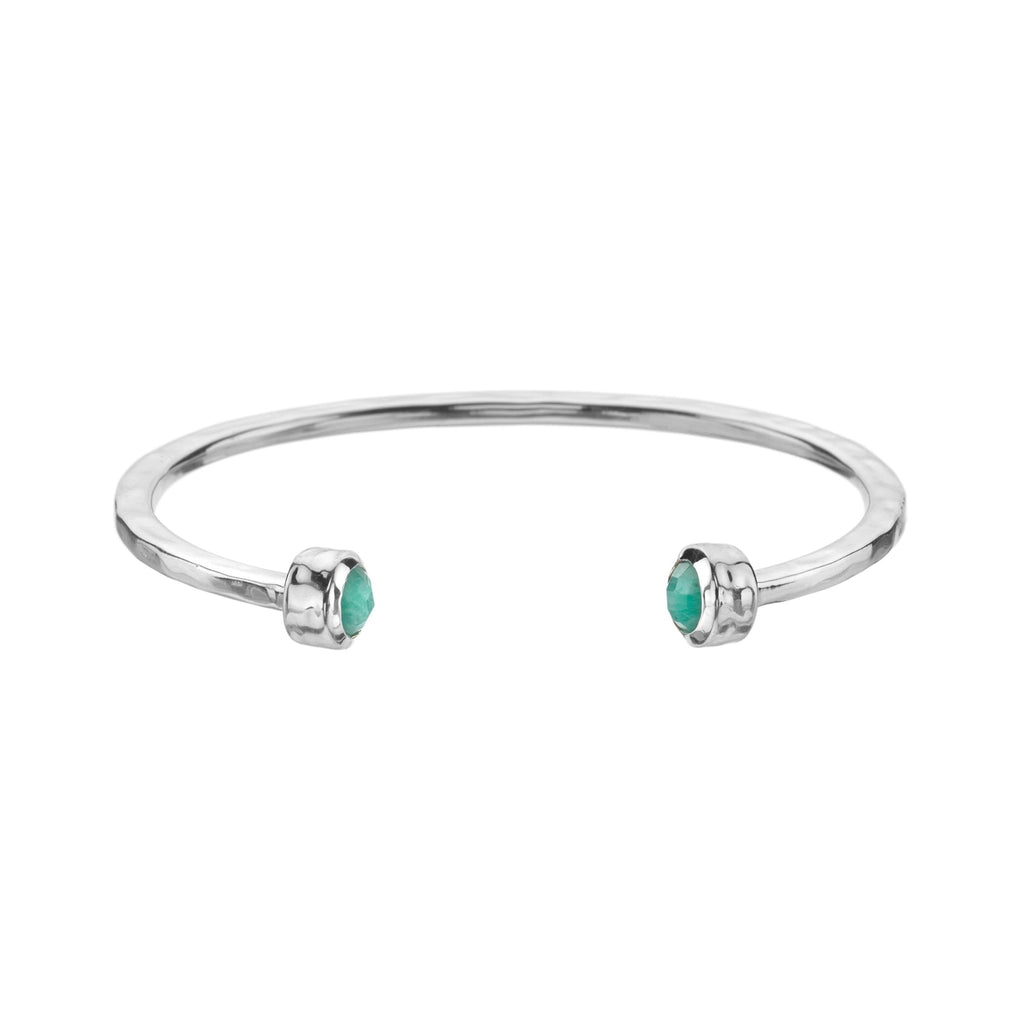 Ocean nomad amazonite torque bangle - SilverOrigins