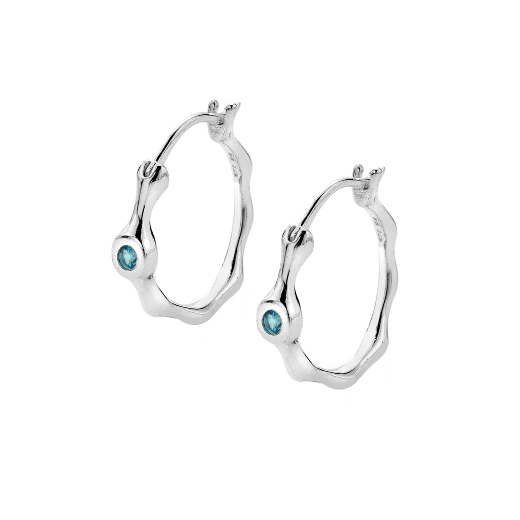 Organic blue topaz hoops - SilverOrigins