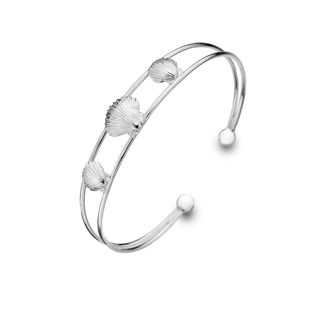 Scallop Shell Cuff Bangle - SilverOrigins