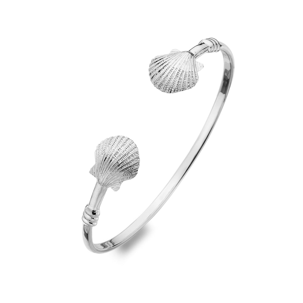 Scallop shell torque bangle - SilverOrigins