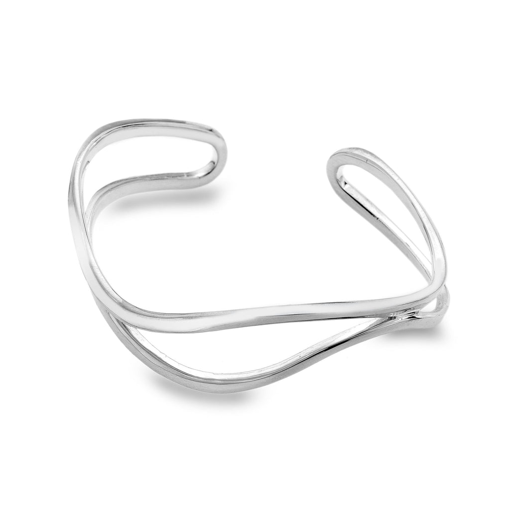 Sculptured Wave Bangle - SilverOrigins