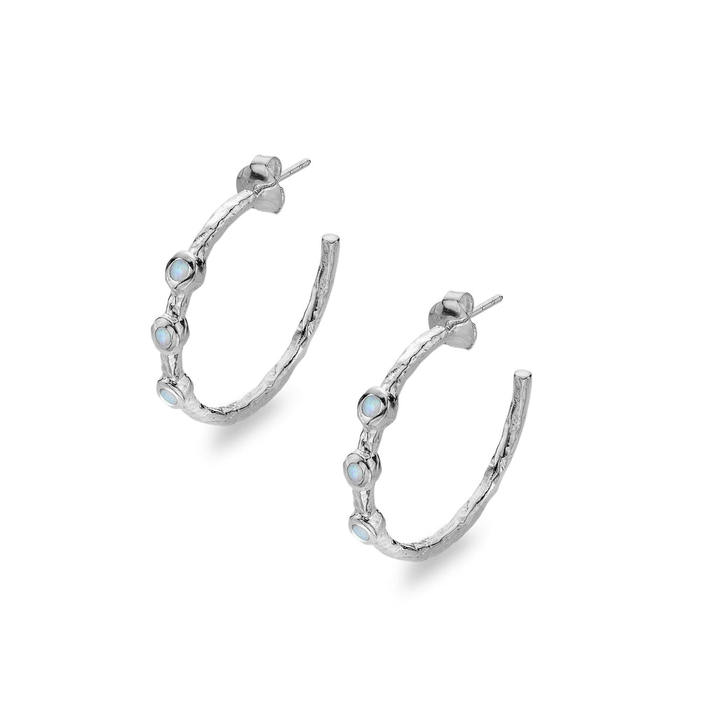 Sea siren opalite hoops - SilverOrigins