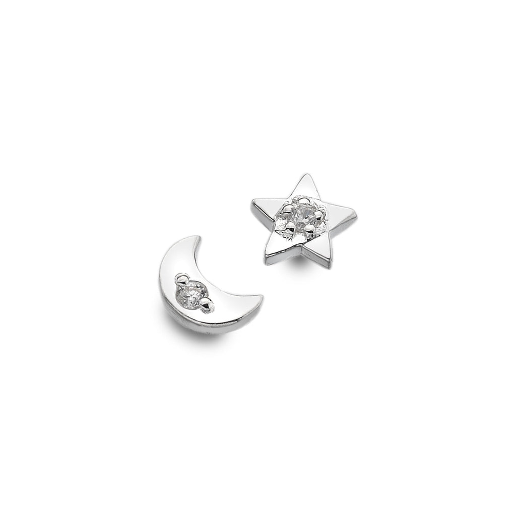 Sparkling Moon & Star Studs - SilverOrigins