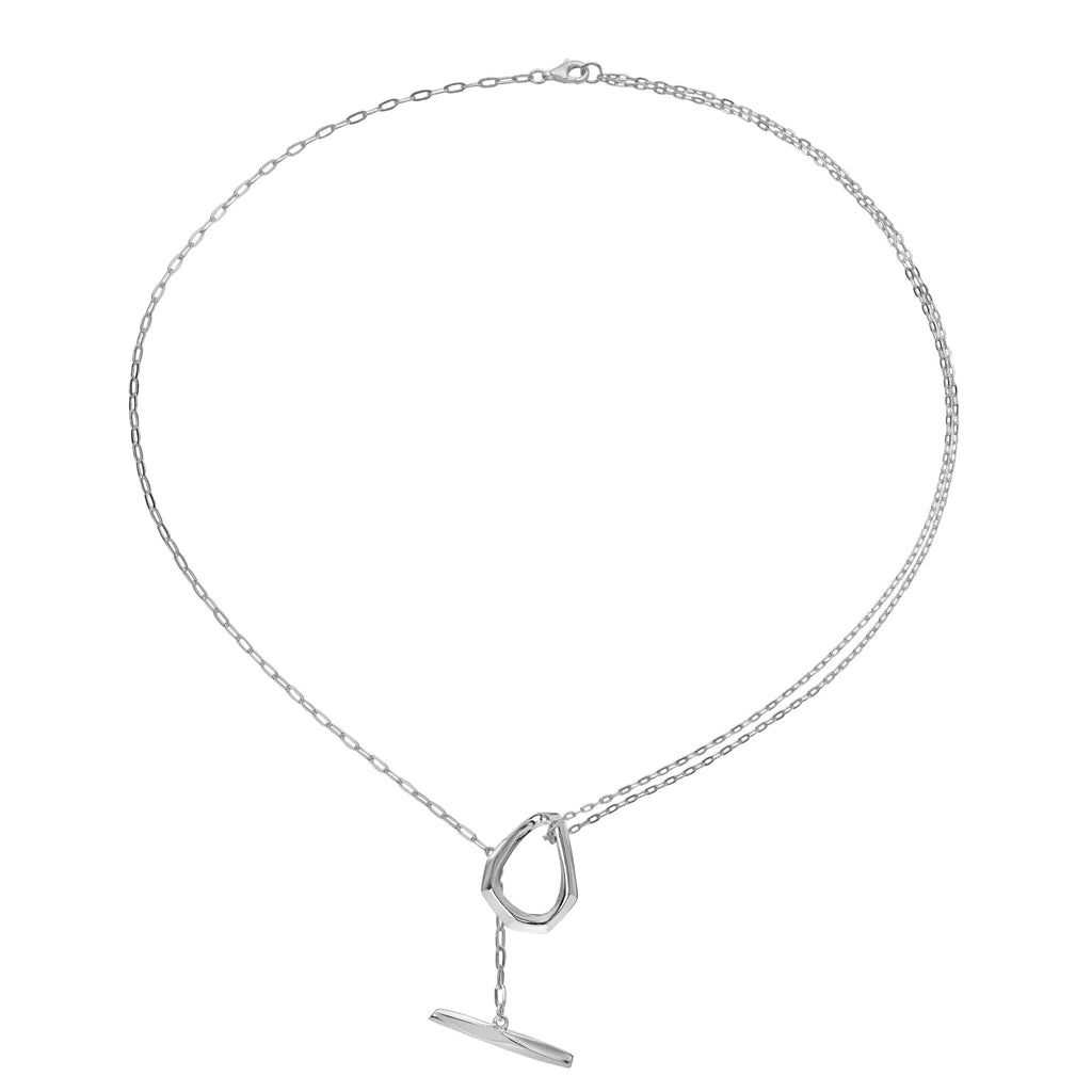 T - bar Mor Stone Necklace - SilverOrigins