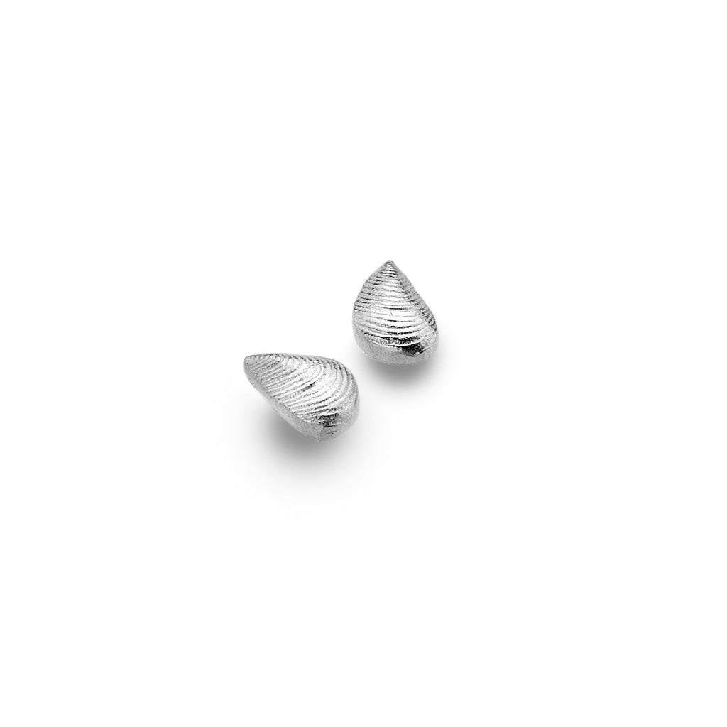 Tiny Mussel Shell Studs - SilverOrigins