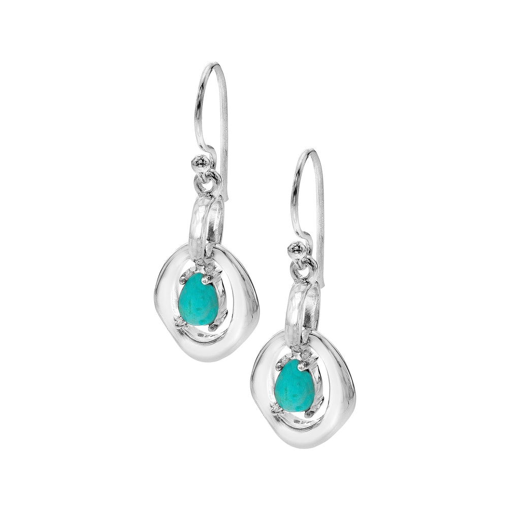 Turquoise sea pool earrings - SilverOrigins