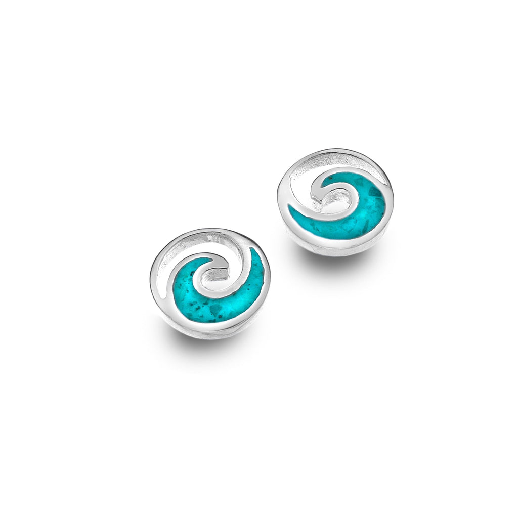 Turquoise Wave Studs - SilverOrigins