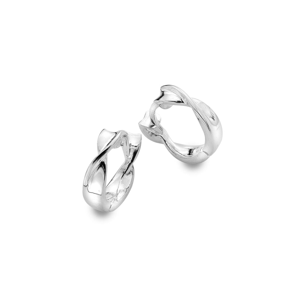 Twist huggie hoops - SilverOrigins