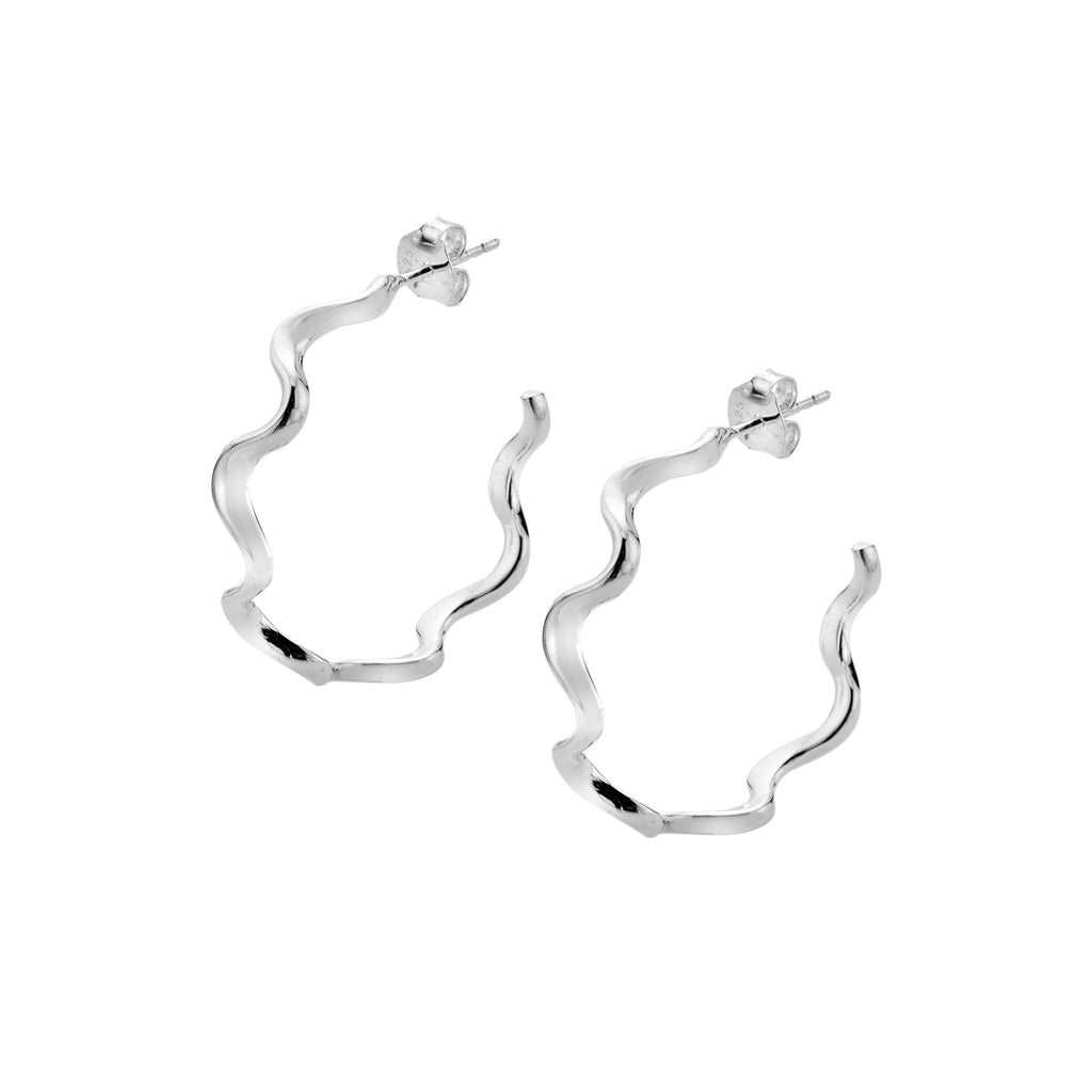 Wave ripple hoops - SilverOrigins