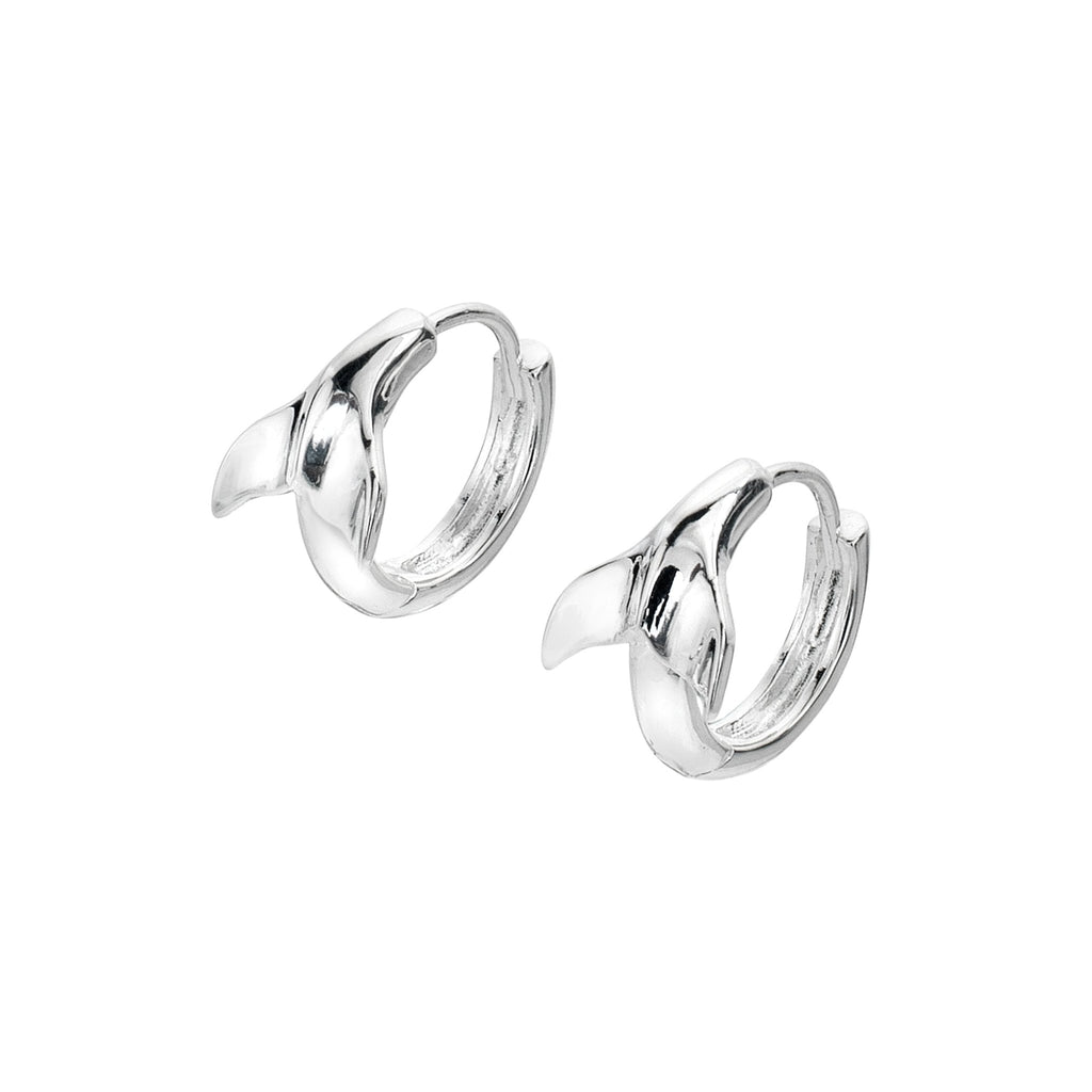 Whales tail huggie hoops - SilverOrigins